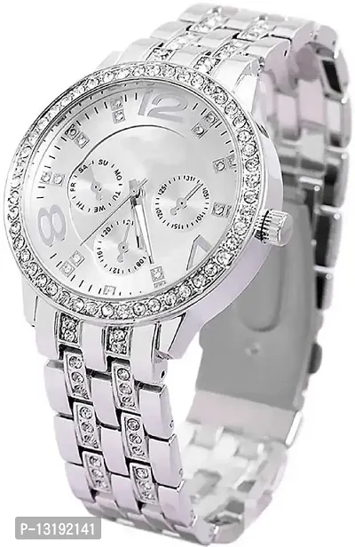 DKEROAD Analog Metal Silver Strap Watch for Girls | Casual-Party-Wedding-Formal | - Model403