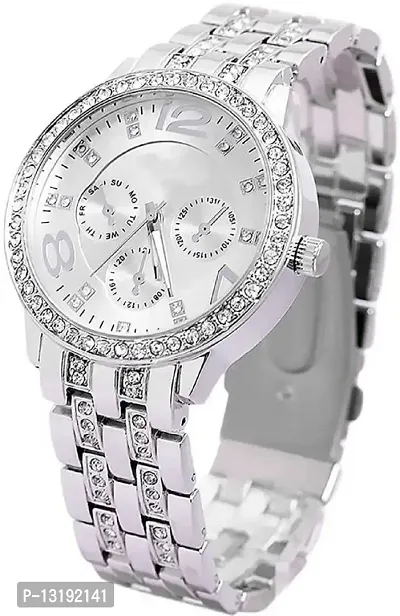 DKEROAD Analog Metal Silver Strap Watch for Girls | Casual-Party-Wedding-Formal | - Model403-thumb0