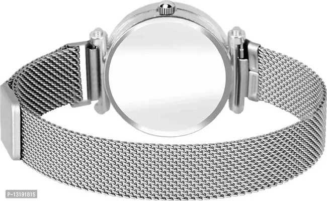 DKEROAD Analog Stainless Steel Silver-Black Strap Watch for Girls | Casual-Party-Wedding-Formal | - Model603-thumb3