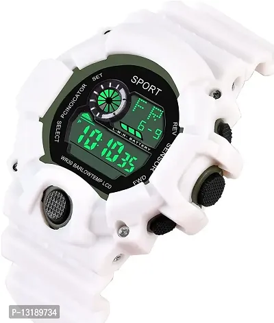 DKEROAD Digital Silicone White Strap Watch for Boys | Sports-Casual-Formal | - Model56-thumb4