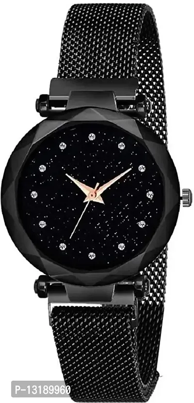 DKEROAD Analog Metal Black Strap Watch for Girls | Party-Wedding | - Model359-thumb0