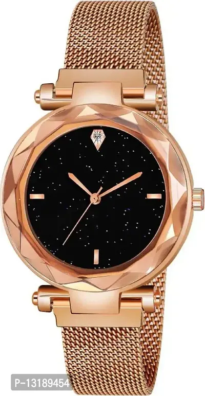 DKEROAD Analog Metal Rose Gold Strap Watch for Girls | Casual | - Model570-thumb0
