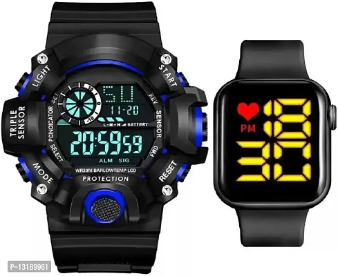 DKEROAD Digital Silicone Black Strap Watch for Boys | Sports | - Model31