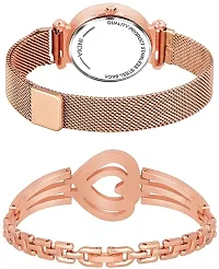 DKEROAD Analog Stainless Steel Rose Glod Strap Watch for Girls | Casual-Party-Wedding-Formal | - Model481-thumb1