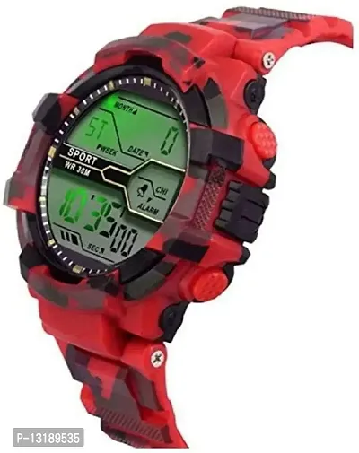 DKEROAD Digital Silicone Red Strap Watch for Boys | Sports | - Model28-thumb2