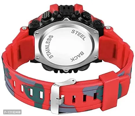 DKEROAD Digital Silicone Red-Black Strap Watch for Boys | Formal-Casual-Party-Wedding | - Model20-thumb2