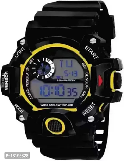 DKEROAD Digital Silicone Black Strap Watch for Men | Sports-Casual-Party-Wedding-Formal | - Model761