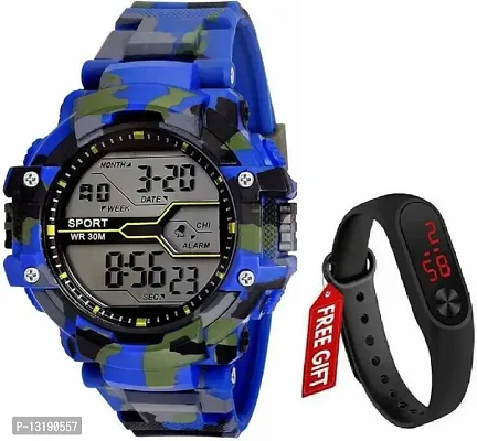 DKEROAD Digital Silicone Blue Strap Watch for Boys & Girls | Casual-Party-Wedding-Formal-Sports | - Model676