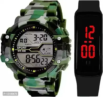 DKEROAD Digital Silicone Green Strap Watch for Boys & Girls | Casual-Sports | - Model674-thumb0