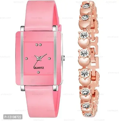 DKEROAD Analog Silicone Pink Strap Watch for Girls | Casual-Formal-Party-Wedding | - Model633-thumb0