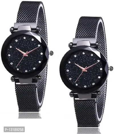 DKEROAD Analog Metal Black Strap Watch for Girls | Casual-Party-Wedding | - Model278-thumb0