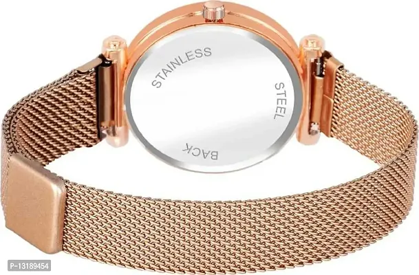 DKEROAD Analog Metal Rose Gold Strap Watch for Girls | Casual | - Model570-thumb3