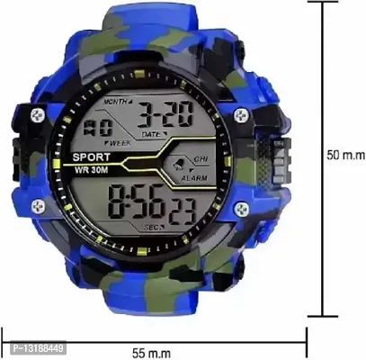 DKEROAD Digital Silicone Blue Strap Watch for Boys & Girls | Sports | - Model659-thumb4