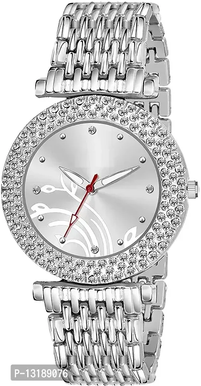 DKEROAD Analog Stainless Steel Silver Strap Watch for Women | Casual-Party-Wedding-Formal | - Model876-thumb0