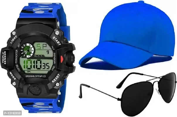 DKEROAD Digital Silicone Blue Strap Watch for Boys | Formal-Party-Wedding-Casual | - Model169