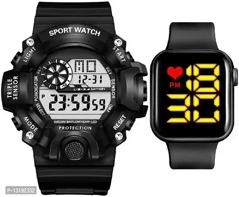 DKEROAD Digital Silicone Black Strap Watch for Boys | Sports | - Model30