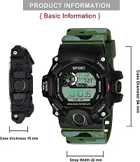 DKEROAD Digital Silicone Green-Black Strap Watch for Boys | Sports | - Model43-thumb2