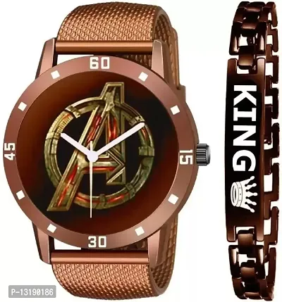 DKEROAD Analog Silicone Brown Strap Watch for Men | Party-Wedding | - Model793-thumb0