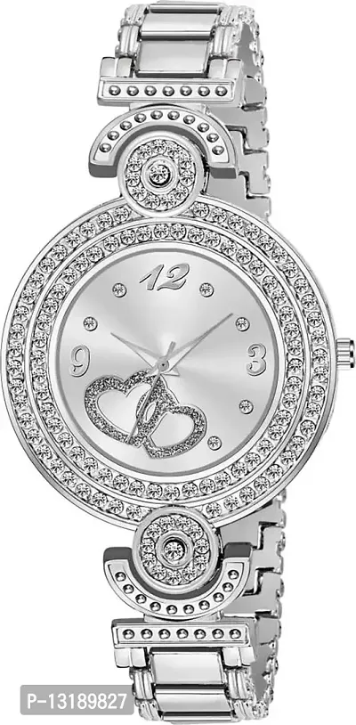 DKEROAD Analog Metal Silver Strap Watch for Girls | Casual-Formal-Party-Wedding | - Model319