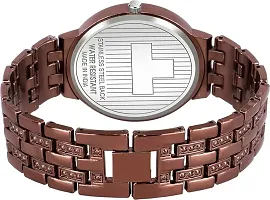 DKEROAD Analog Stainless Steel Brown Strap Watch for Girls | Casual-Formal-Party-Wedding | - Model536-thumb1