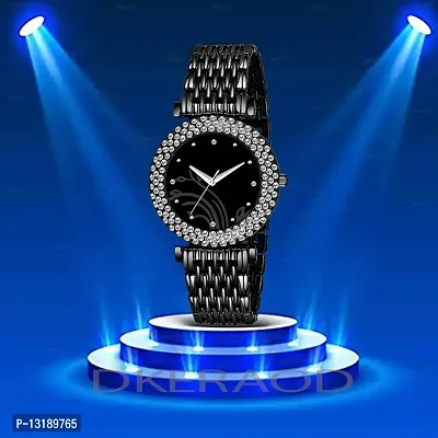 DKEROAD Analog Stainless Steel Black Strap Watch for Women | Party-Wedding-Casual-Formal | - Model862