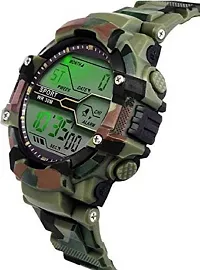 DKEROAD Digital Silicone Green Strap Watch for Boys | Casual-Party-Wedding-Formal-Sports | - Model127-thumb1