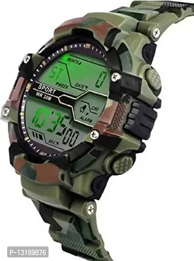 DKEROAD Digital Silicone Green Strap Watch for Boys | Casual-Party-Wedding-Formal-Sports | - Model127-thumb2