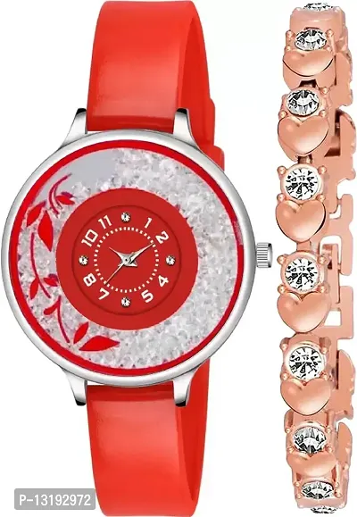 DKEROAD Analog Silicone Red Strap Watch for Girls | Party-Wedding-Casual-Formal | - Model332
