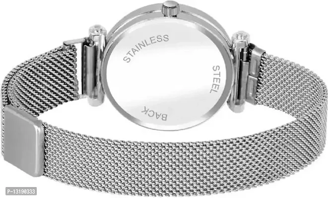 DKEROAD Analog Stainless Steel Silver Strap Watch for Girls | Casual-Party-Wedding-Formal-Sports | - Model566-thumb2