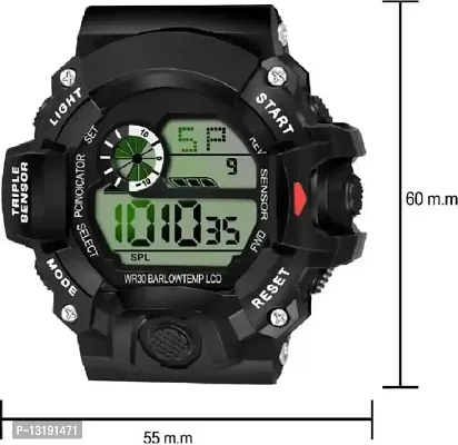 DKEROAD Digital Silicone Black Strap Watch for Boys & Girls | Casual-Party-Wedding-Formal-Sports | - Model714-thumb3