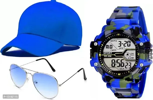 DKEROAD Digital Silicone Blue Strap Watch for Boys | Casual | - Model03