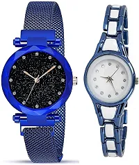 DKEROAD Analog Metal Blue Strap Watch for Girls | Formal-Casual-Party-Wedding | - Model269-thumb3