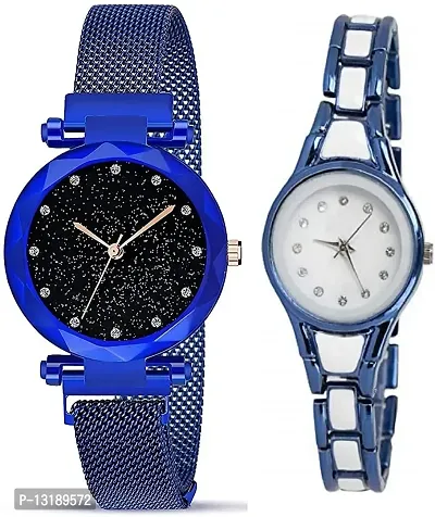 DKEROAD Analog Metal Blue Strap Watch for Girls | Formal-Casual-Party-Wedding | - Model269-thumb4