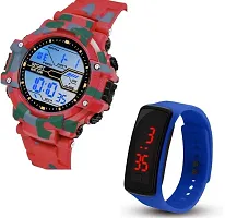 DKEROAD Digital Silicone Red Strap Watch for Boys & Girls | Casual-Party-Wedding-Formal-Sports | - Model678-thumb1