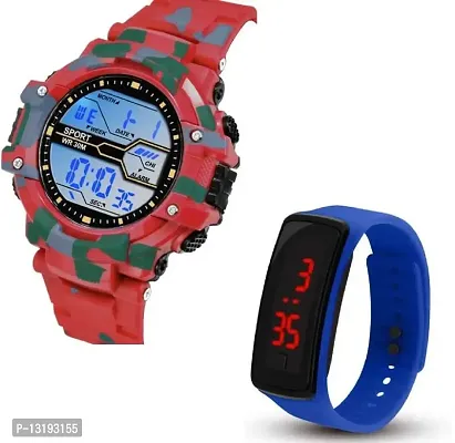 DKEROAD Digital Silicone Red Strap Watch for Boys & Girls | Casual-Party-Wedding-Formal-Sports | - Model678-thumb2