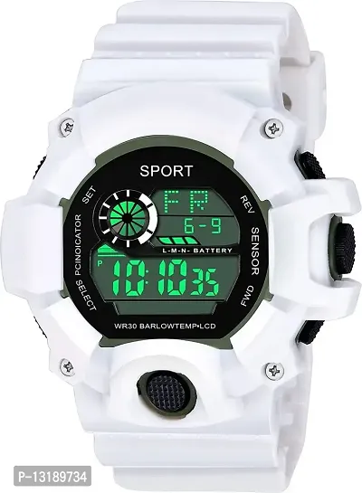 DKEROAD Digital Silicone White Strap Watch for Boys | Sports-Casual-Formal | - Model56