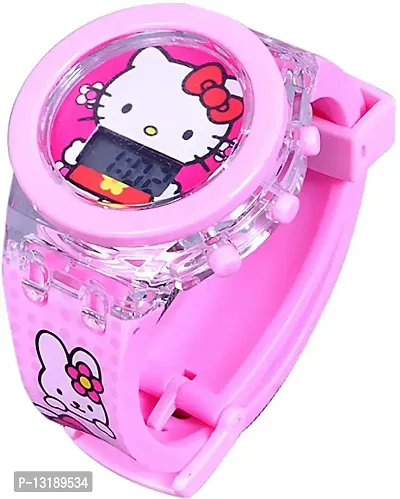 DKEROAD Digital Silicone Pink Strap Watch for Girls | Casual-Formal-Party-Wedding | - Model617-thumb0