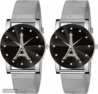 DKEROAD Analog Metal Silver Strap Watch for Women | Casual | - Model856
