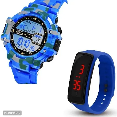 DKEROAD Digital Silicone Blue Strap Watch for Boys & Girls | Casual | - Model671-thumb2