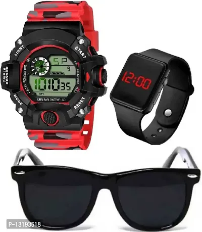 DKEROAD Digital Silicone Black Strap Watch for Boys | Sports | - Model240