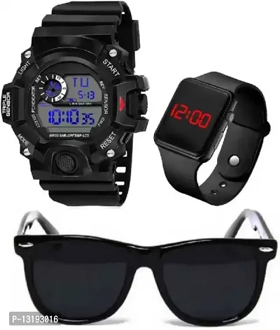 DKEROAD Digital Silicone Black Strap Watch for Men | Casual-Party-Wedding-Formal-Sports | - Model802