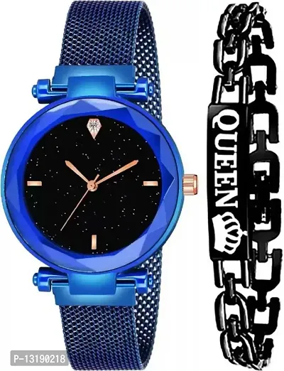 DKEROAD Analog Stainless Steel Blue Strap Watch for Girls | Casual-Party-Wedding-Formal-Sports | - Model515