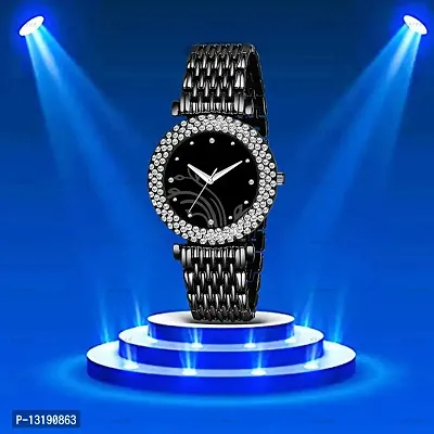 DKEROAD Analog Metal Black Strap Watch for Girls | Casual-Formal-Party-Wedding | - Model418-thumb0