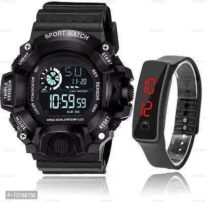 DKEROAD Digital Silicone Black Strap Watch for Boys | Casual-Party-Wedding-Formal-Sports | - Model202