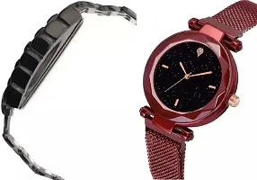 DKEROAD Analog Stainless Steel Red Strap Watch for Boys & Girls | Casual-Party-Wedding-Formal | - Model754-thumb1