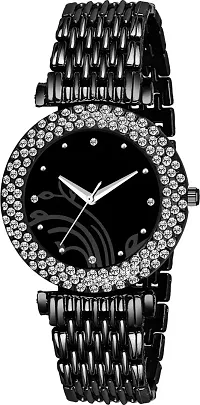 DKEROAD Analog Metal Black Strap Watch for Girls | Casual-Formal-Party-Wedding | - Model418-thumb4