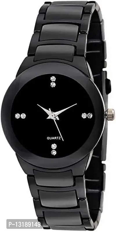 DKEROAD Analog Stainless Steel Black Strap Watch for Girls | Casual-Party-Wedding-Formal-Sports | - Model497