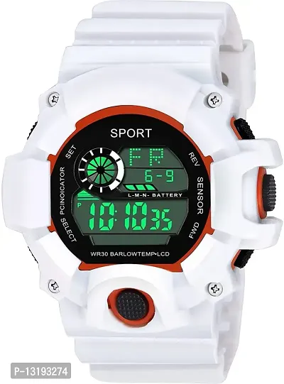 DKEROAD Digital Silicone White. Strap Watch for Boys | Sports-Casual-Formal | - Model53