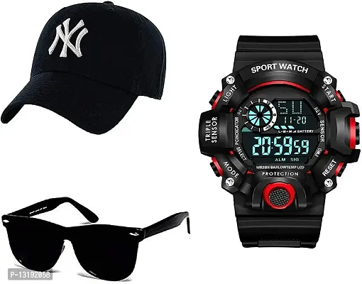 DKEROAD Digital Silicone Black Strap Watch for Boys | Casual-Party-Wedding-Formal-Sports | - Model89