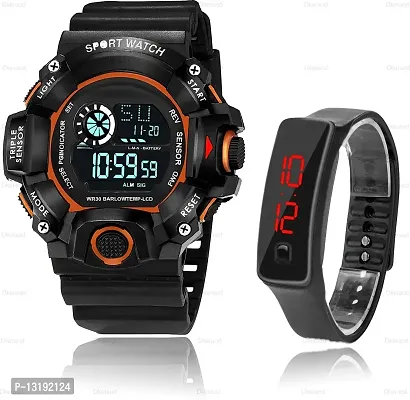 DKEROAD Digital Silicone Orange Strap Watch for Boys & Girls | Casual-Party-Wedding-Formal-Sports | - Model736